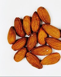 almonds on a white background