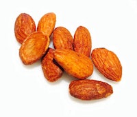 almonds on a white background