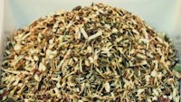 a pile of dried herbs sitting on a table