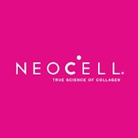 the logo for neocell on a pink background
