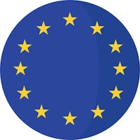 the eu flag in a circle on a white background