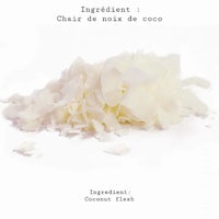 coconut flakes on a white background