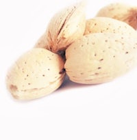 almonds on a white background