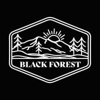 the black forest logo on a black background