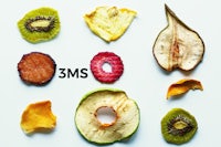 sliced fruit with the words 3ms on it