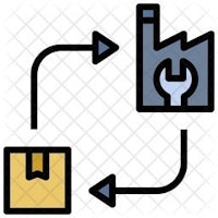 a factory icon with a wrench and a box