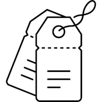 two price tags on a white background