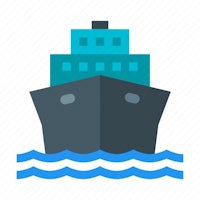 an icon of a ship in the ocean