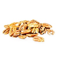 a pile of pecans on a white background