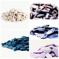 a collage of different types of sunflower seeds
