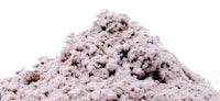 a pile of pink powder on a white background