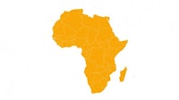 a map of africa in orange on a white background